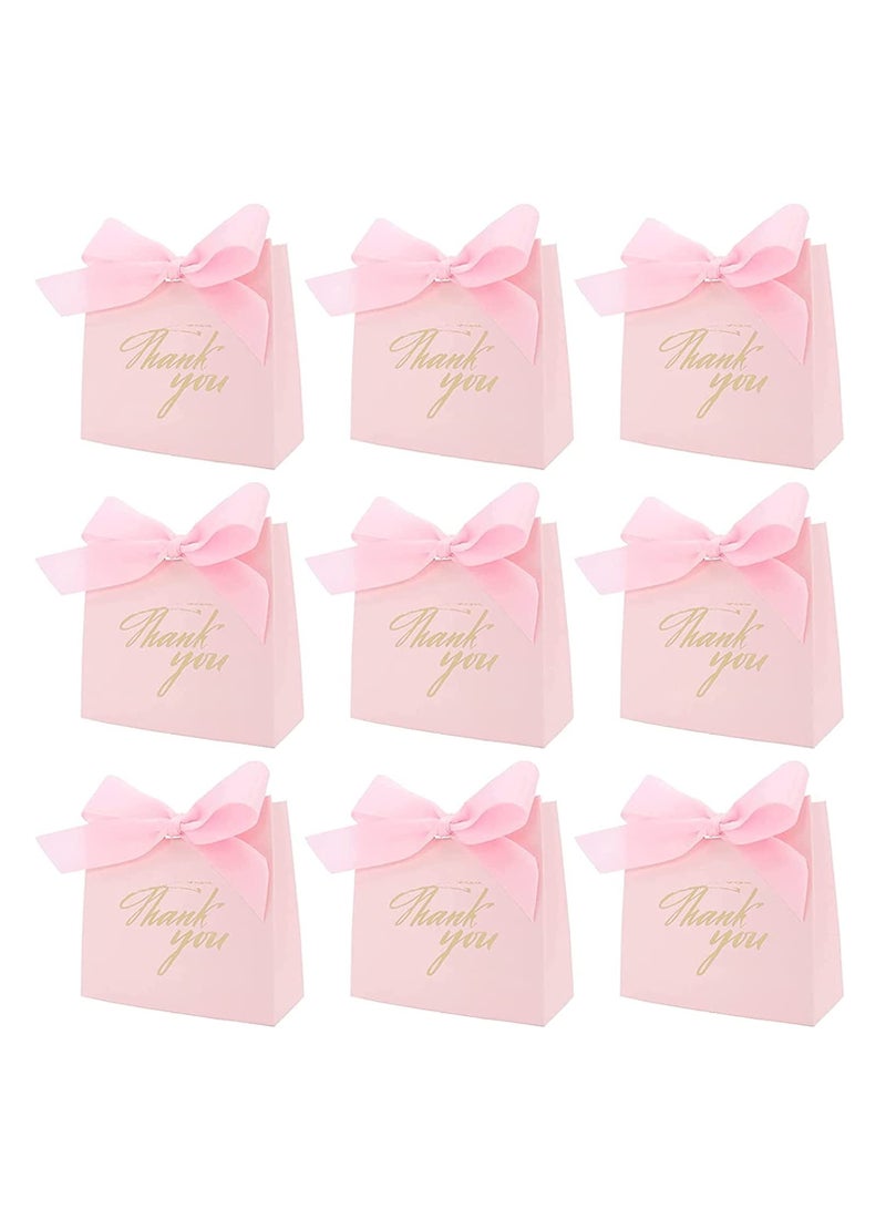 SYOSI Gift Bags with Pink Bow Ribbon Small Favor Thank You Bag Paper Gift Bags for Birthday Wedding Party Baby Shower Bridal Shower Wedding Celebrations Bags for Party Favour Pink 24Pcs - Image 1