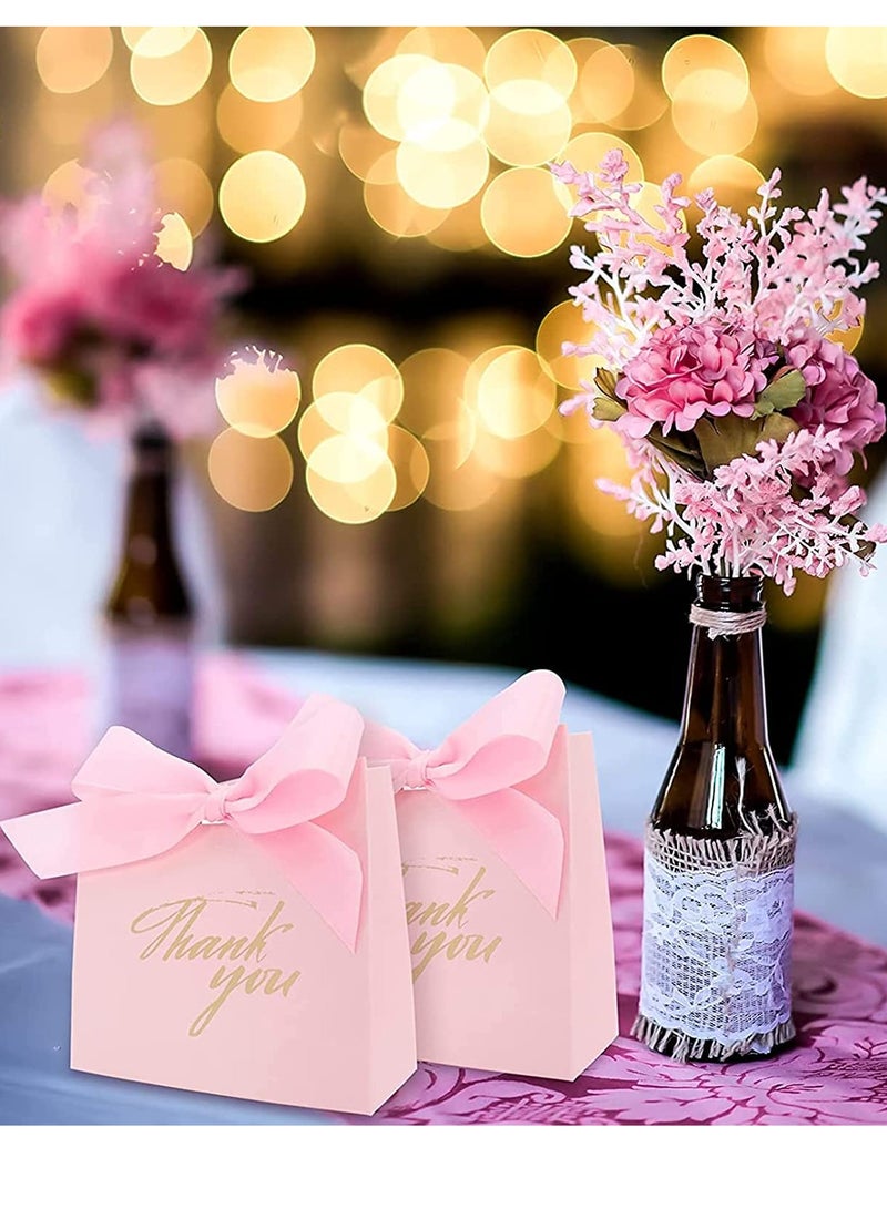 SYOSI Gift Bags with Pink Bow Ribbon Small Favor Thank You Bag Paper Gift Bags for Birthday Wedding Party Baby Shower Bridal Shower Wedding Celebrations Bags for Party Favour Pink 24Pcs - Image 5
