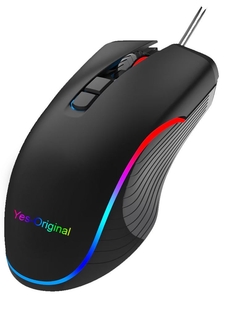 YES - ORIGINAL Yes Original Gaming Mouse - GX66 model - RGB customizable, 6 macro buttons - 7200 DPI - black  - Image 1