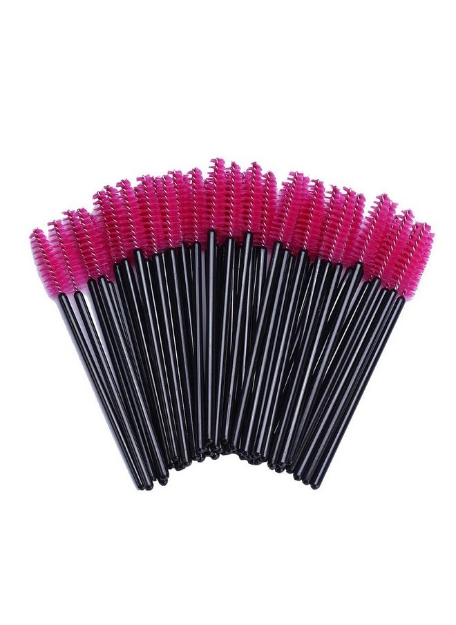 BTYMS - 100 Pieces Disposable Spoolies Brush Eyelash Mascara Brushes Lash Wands Applicator Eyebrow Brush For Lash Extension Pink - Image 1