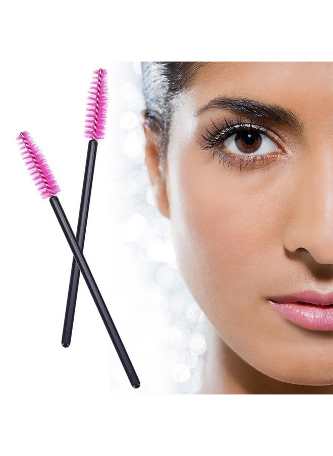BTYMS - 100 Pieces Disposable Spoolies Brush Eyelash Mascara Brushes Lash Wands Applicator Eyebrow Brush For Lash Extension Pink - Image 1