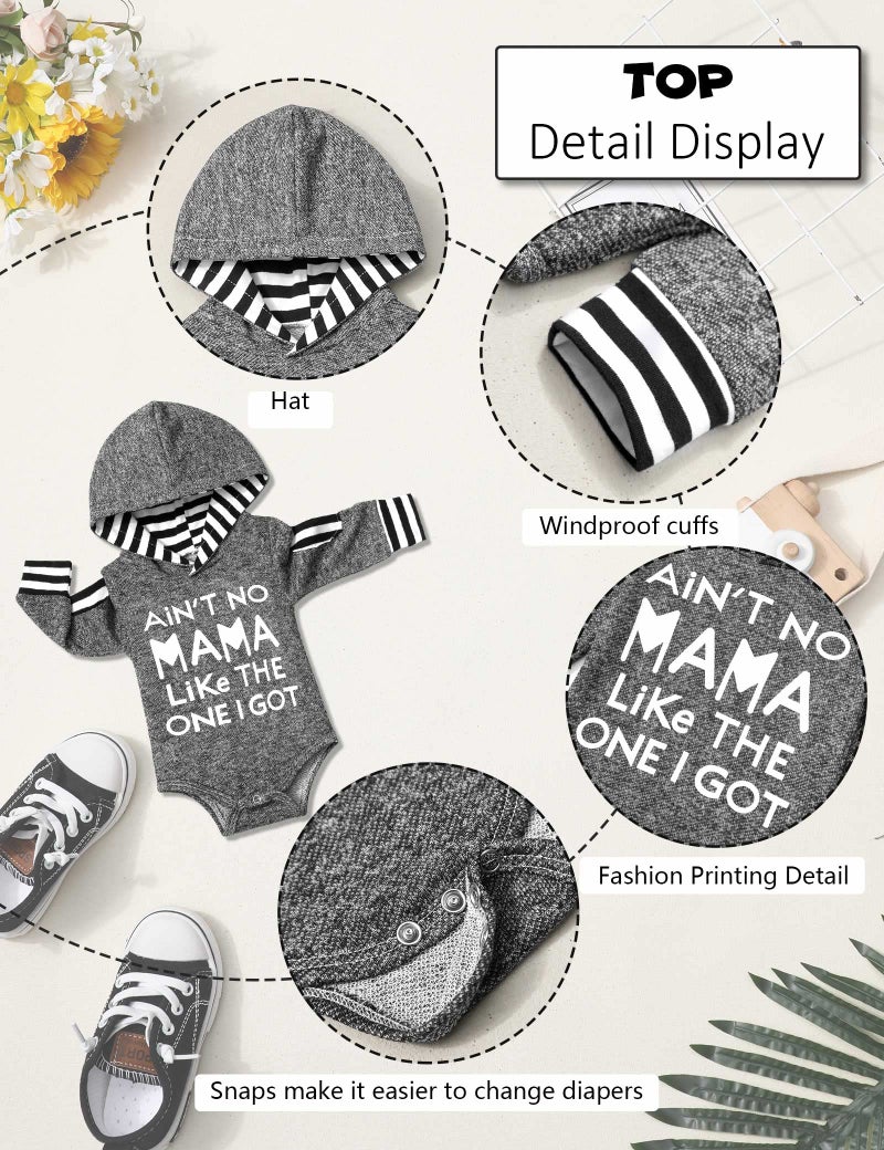Fommy Newborn Boy Clothes Newborn Boy Outfits Letter Print Hoodies+Little Man Stripe Long Pants baby hospital outfit Outfit Baby Boy Coming Home Outfit 2PCS Outfits Set - Image 4