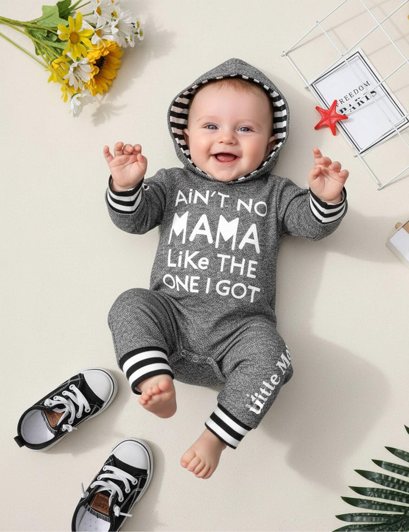 Fommy Newborn Boy Clothes Newborn Boy Outfits Letter Print Hoodies+Little Man Stripe Long Pants baby hospital outfit Outfit Baby Boy Coming Home Outfit 2PCS Outfits Set - Image 3