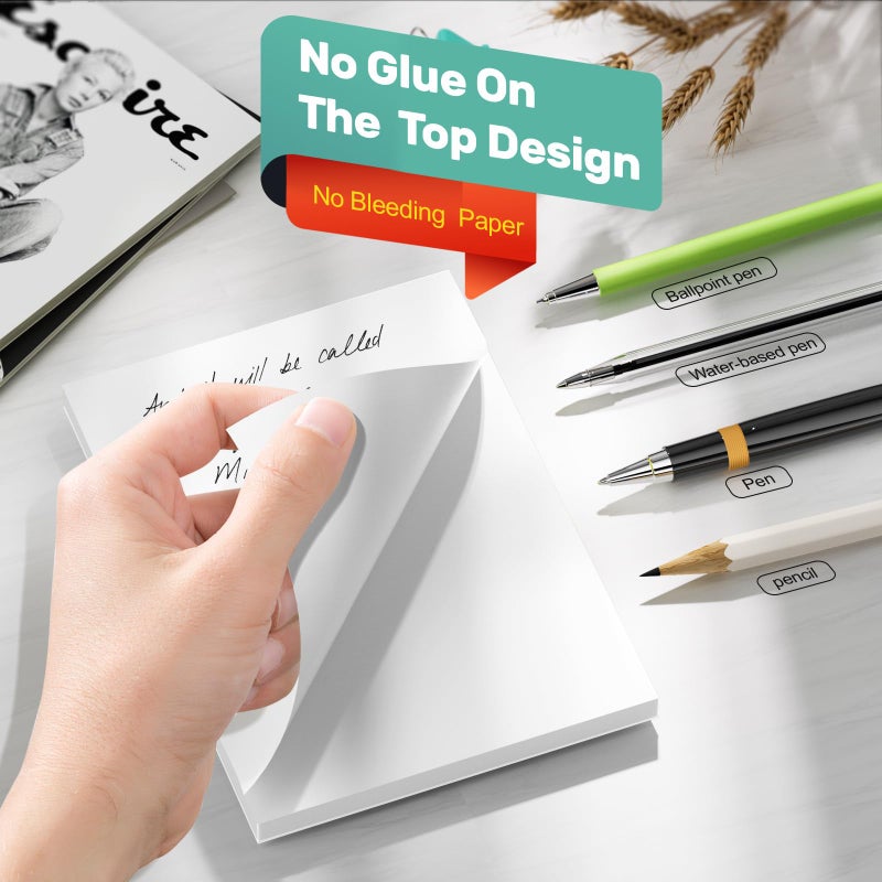 Nichela Note Pads - Memo Pads - Blank Scratch Pads - Small Notepad Writing Pads for Taking Notes and Task Allocation â€“ Easy to Peel â€“ 80gsm Papers with Cardboard Backing â€“ 50 Sheets â€“ Pack of 6 â€“ (4" x 6") - Image 4