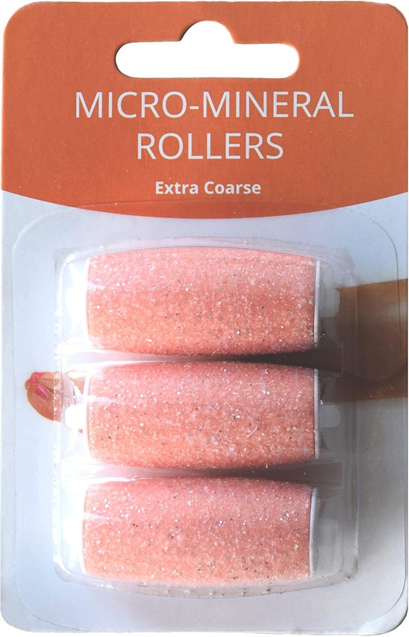 Own Harmony Extra Coarse 3 Refill Rollers Best Fit for Electric Callus Remover CR900 - Foot Care for Healthy Feet - Pedicure File Tools - Replacement 3 Pack Extra Coarse (Peach)
