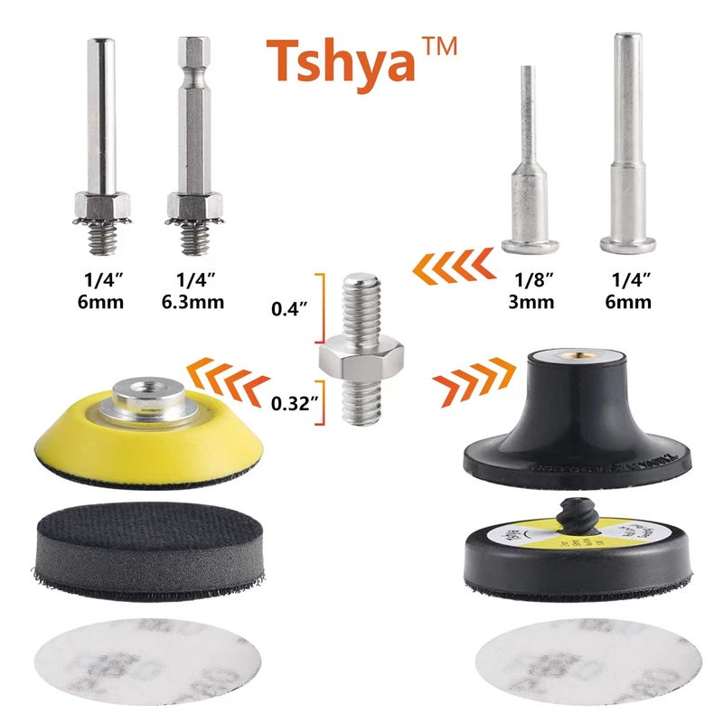 Tshya Quick Change Disc Pad Holder, 4 Pack Roll Lock Disc Holder, with 1/4" Shanks for Die Grinder Accessories - Image 2