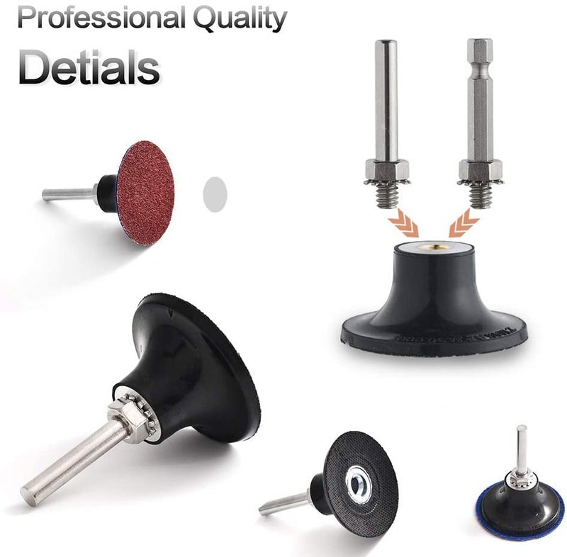 Tshya Quick Change Disc Pad Holder, 4 Pack Roll Lock Disc Holder, with 1/4" Shanks for Die Grinder Accessories - Image 3