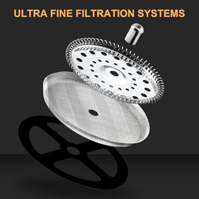 PARACITY French Press CoffeeTea Maker Camping CoffeeTea Press Of 304 Stainless Steel Filter And Heat Resistant Glass Cold Brew Coffee Maker 34 Oz For Travel Home GiftBlack - Image 3