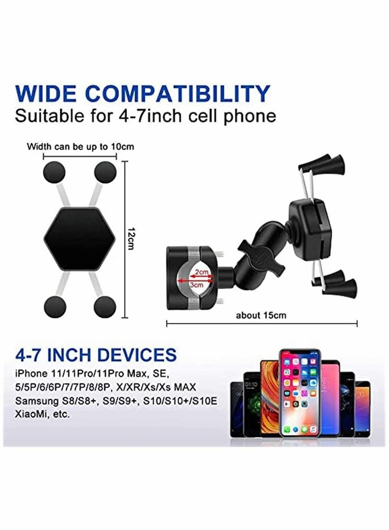 SYOSI Bike Phone Holder, Bicycle Motorcycle Phone Mount Stainless Mount Universal Fit on Stroller, for Bicycle Motorcycle Motorbike, 360 Degree Rotation (Black) - Image 4