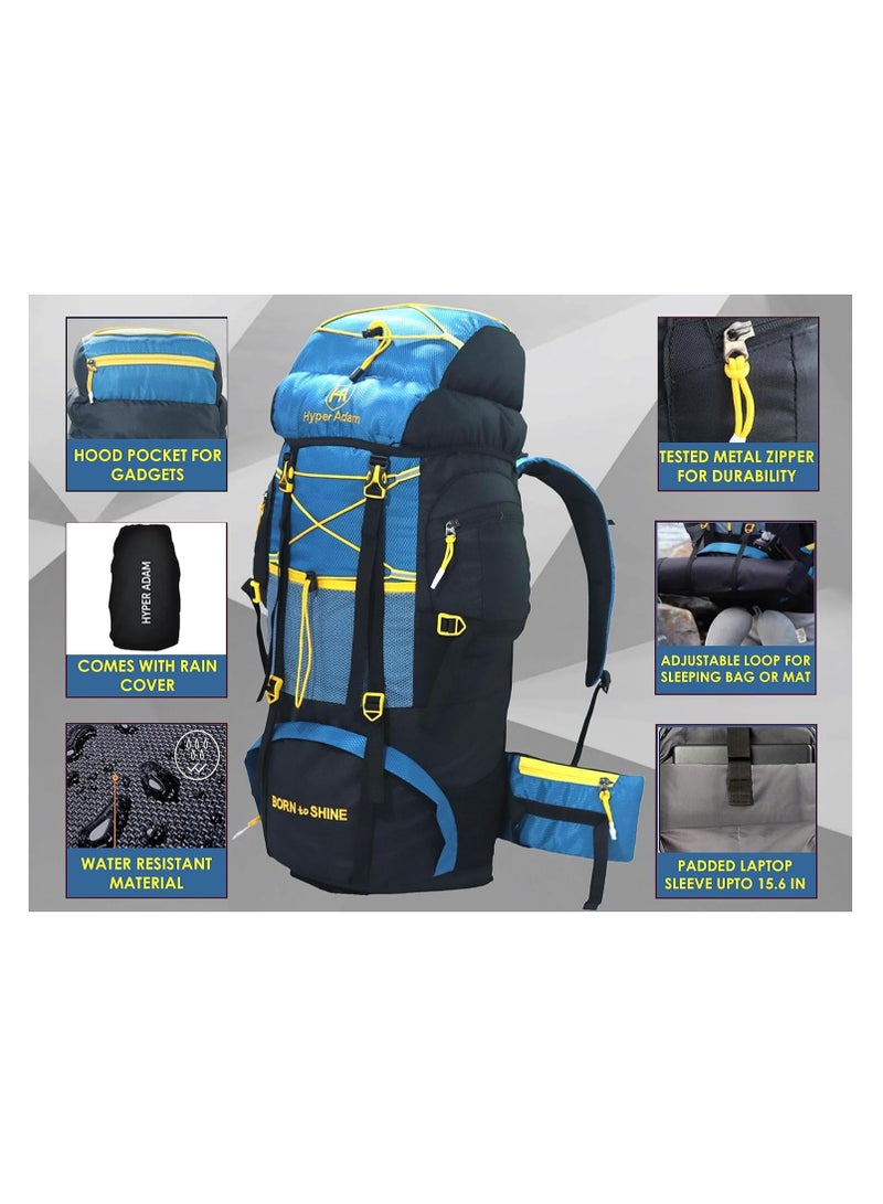 Hyper Adam Rucksack Bags | 75 Litres Travel Bag For Men | Tourist Bag For Travel | Backpack For Hiking Trekking Bag Mountain Bag For Camping | Rain Cover | KDH1 - Image 2