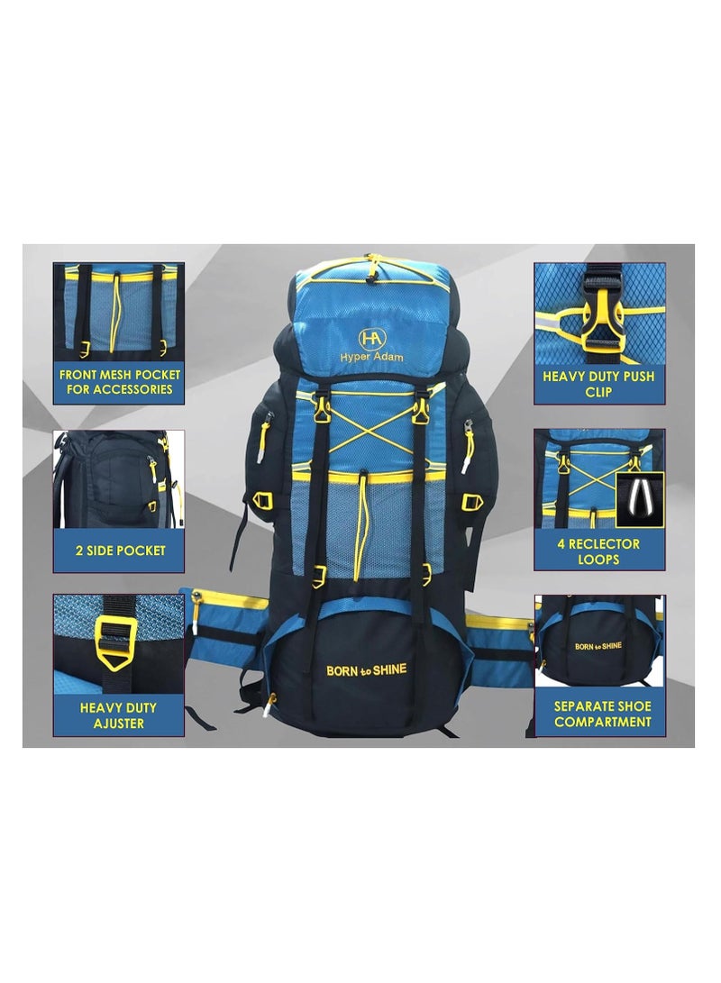 Hyper Adam Rucksack Bags | 75 Litres Travel Bag For Men | Tourist Bag For Travel | Backpack For Hiking Trekking Bag Mountain Bag For Camping | Rain Cover | KDH1 - Image 5