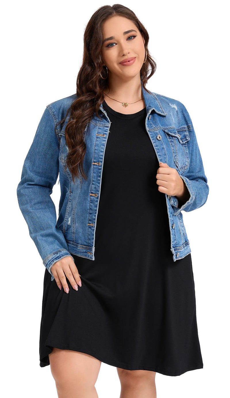 elescat Plus Size Womens Summer Dress T-Shirt Beach Swing Casual Loose Sleeveless Tank Dress with Pockets(S Black,3XL) - Image 3