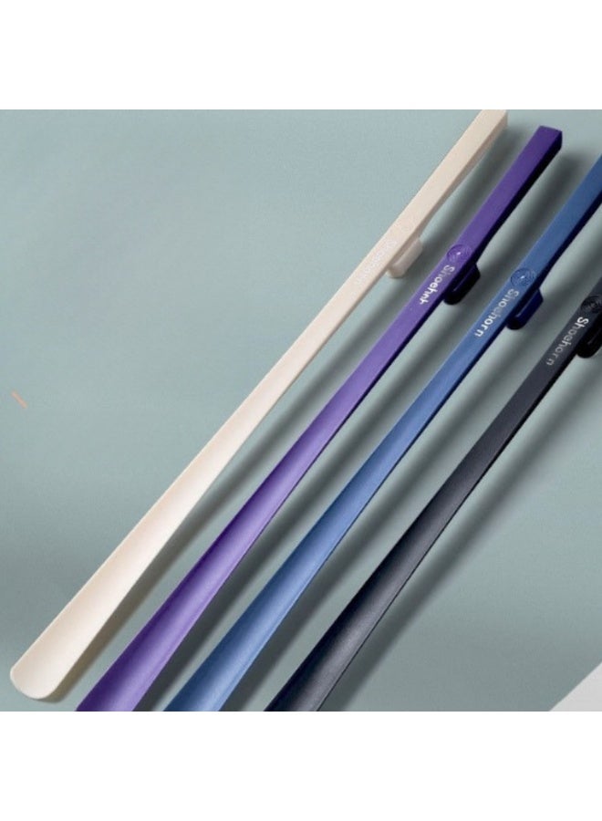 NEWLAN Long Handle Shoe Horn - Durable Plastic Shoe Helper, Easy to Carry & Hang, Pregnant Women & Family Daily Use. Blue - Image 2