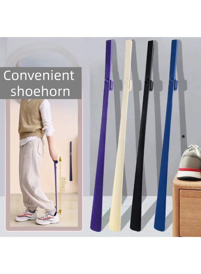 NEWLAN Long Handle Shoe Horn - Durable Plastic Shoe Helper, Easy to Carry & Hang, Pregnant Women & Family Daily Use. Blue - Image 4
