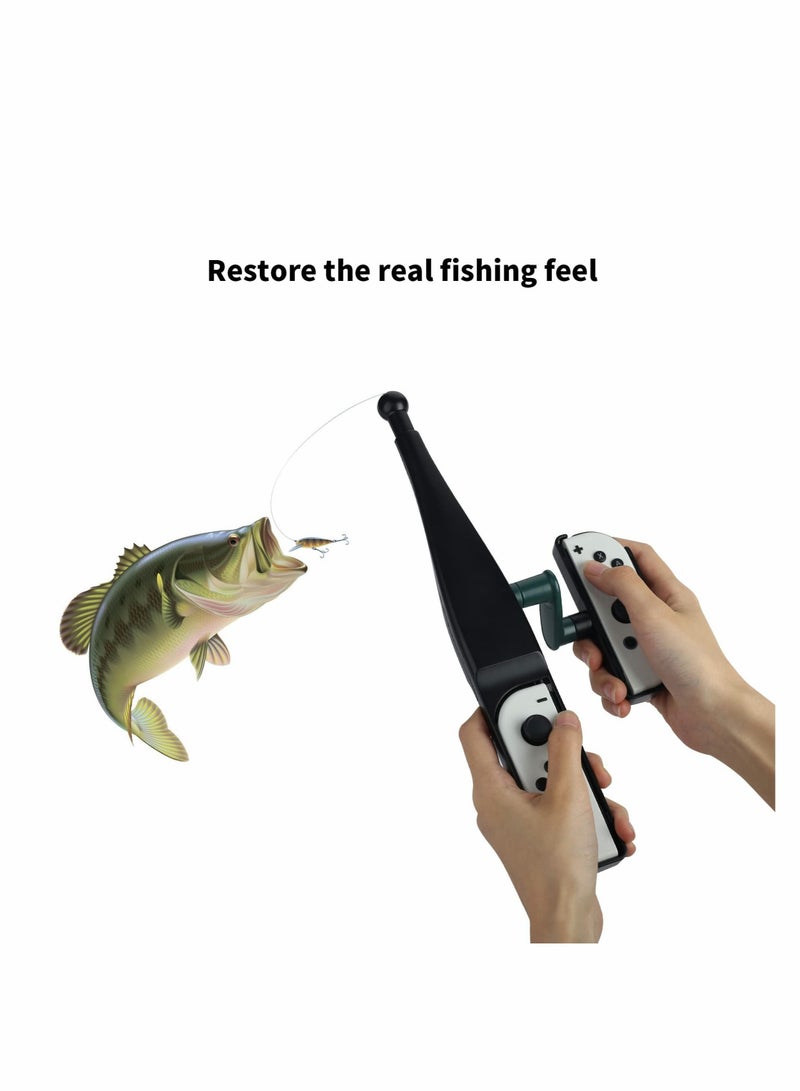 Captaintech Fishing Rod for Nintendo Switch & Switch OLED Joy Con , Game Handle Grip Controller Accessories Compatible with for Bass Pro Shops: The Strike Championship Edition, Enhance Gaming Experience - Image 3