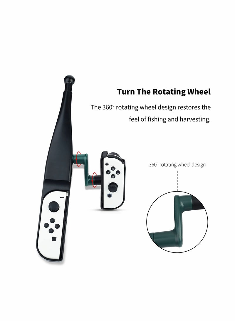 Captaintech Fishing Rod for Nintendo Switch & Switch OLED Joy Con , Game Handle Grip Controller Accessories Compatible with for Bass Pro Shops: The Strike Championship Edition, Enhance Gaming Experience - Image 2