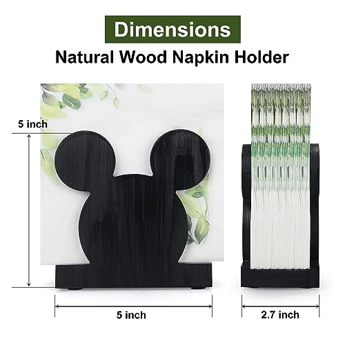Renawe Cute Wooden Napkin Holder for Table Decor Kitchen Bathroom Desk Accessories Modern Cocktail Funny Decorative Xmas Home Decor Farmhouse Wood Cool Christmas - Image 5