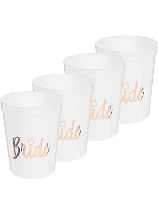 4pcs Reusable Plastic Wine Cups For Wedding Party Shatterproof Beverage Cups - Image 1