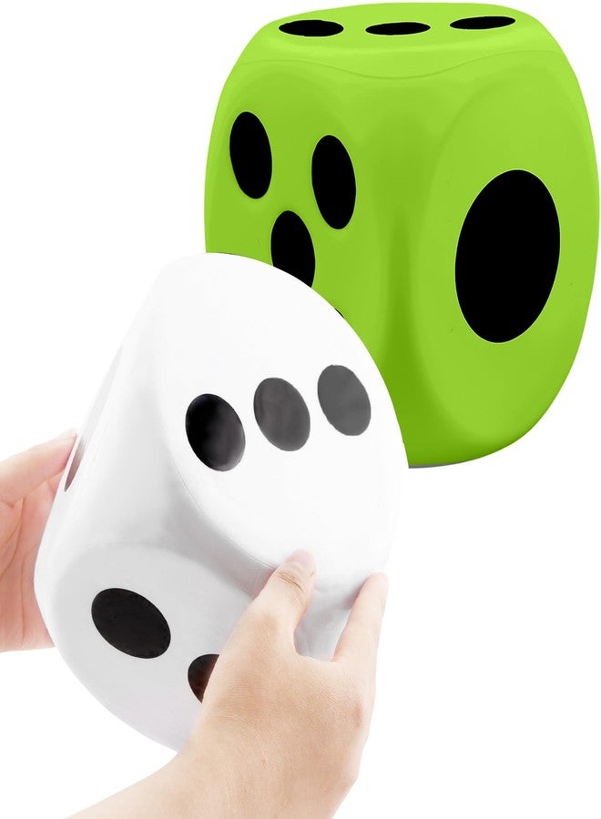 Cotiny 2 Pack 8 Inch Jumbo Foam Dice Soft Funny Giant Dice Cubes with Number Dots for Classroom Games Math Teaching Party Games Family (Color Style 3) - Image 1