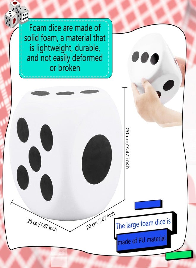 Cotiny 2 Pack 8 Inch Jumbo Foam Dice Soft Funny Giant Dice Cubes with Number Dots for Classroom Games Math Teaching Party Games Family (Color Style 3) - Image 2