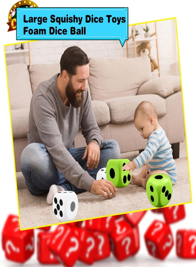 Cotiny 2 Pack 8 Inch Jumbo Foam Dice Soft Funny Giant Dice Cubes with Number Dots for Classroom Games Math Teaching Party Games Family (Color Style 3) - Image 4