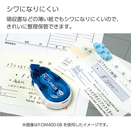 KOKUYO Glue Tape for Scrapbooking, 52.5 Ft x 0.33 in Double Sided Tape Roller for Crafts, Blue Dot Pattern Tape Runner, Adhesive Scrapbook Supplies. Japan Import (TA-DM400-08) - Image 4