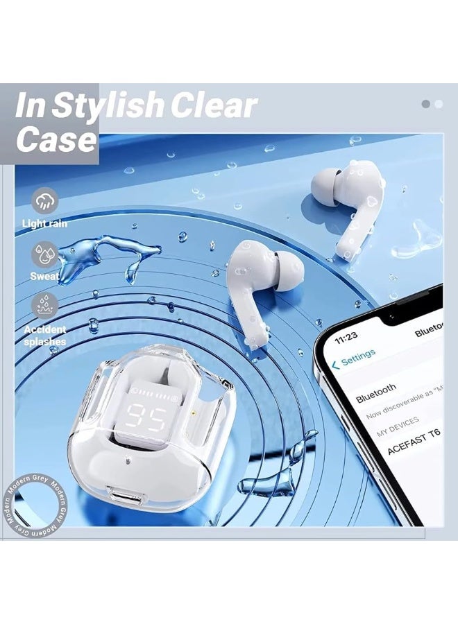 جيج بي في سماعات الأذن الرياضية اللاسلكية -بطارية الصمام الأبيض المانعة للضوضاء تعرض ميكروفون مناسب للتحكم باللمس في وقت اللعب 6H -للركض والرياضة - Image 2