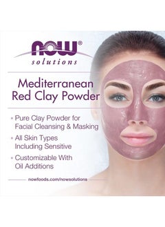 now Solutions, Mediterranean Red Clay Powder, Pure Powder for Sensitive Skin Facial Mask, 6-Ounce  - Image 4