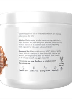 now Solutions, Mediterranean Red Clay Powder, Pure Powder for Sensitive Skin Facial Mask, 6-Ounce  - Image 2