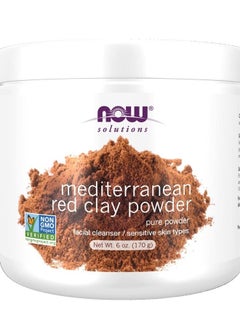 now Solutions, Mediterranean Red Clay Powder, Pure Powder for Sensitive Skin Facial Mask, 6-Ounce  - Image 1