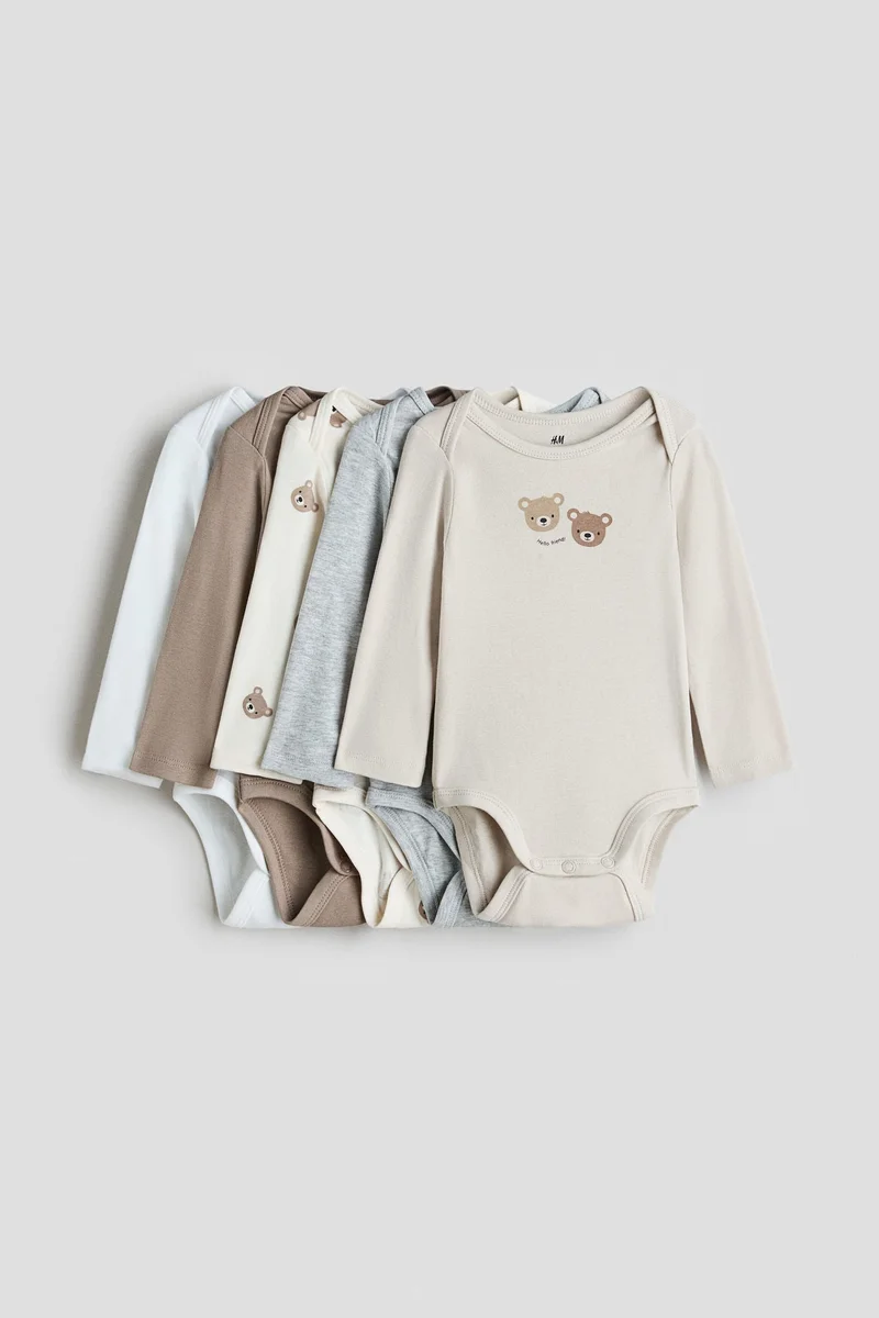 H&M 5-pack long-sleeved bodysuits