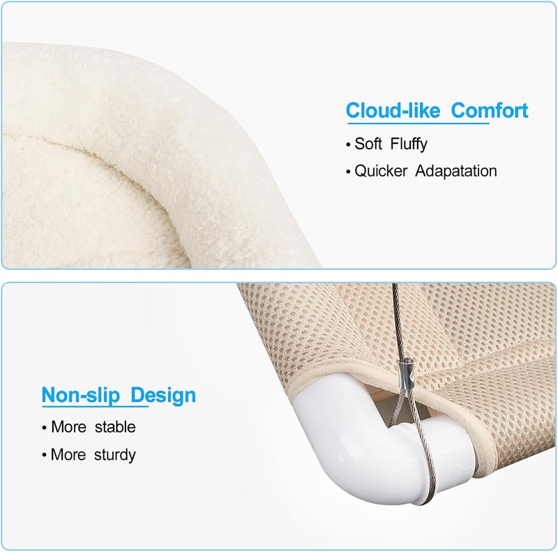 PEFUNY Cat Bed Window, Cat Window Hammock Window Perch, Safety Cat Shelves Space Saving Window Mounted Cat Seat for Large Cats (Cushion Bed Set) - Image 3