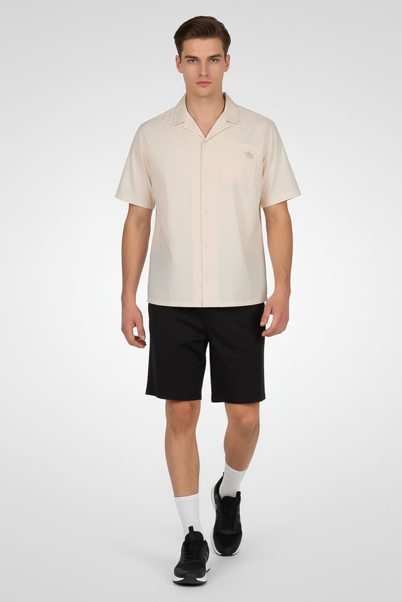 adidas Originals Men Sportswear Fit Short Sleeve Outdoor Shirt, Beige - Image 1