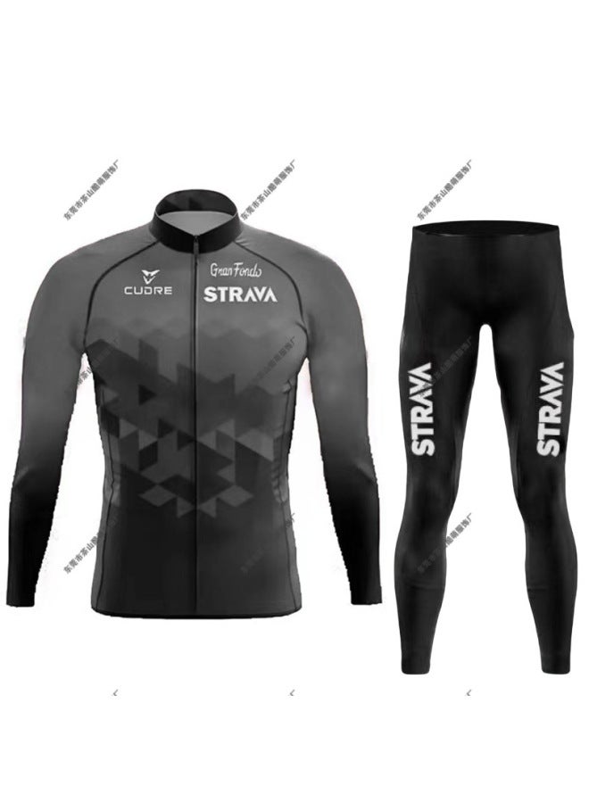 Exclusive Quick-dry Breathable Cycling Suit Spring/autumn Strava Road Bike Bicycle Long Sleeve Cycling Suit Set