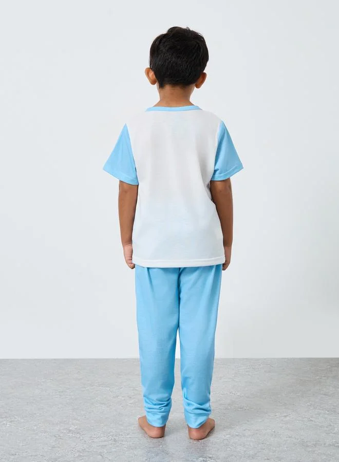 Styli Styli Boat Graphic Print T-Shirt and Pyjama Set