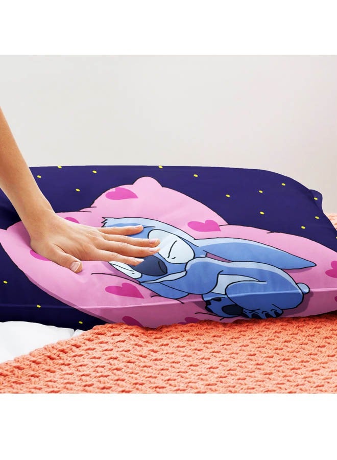 Cartoon Stitch pattern bedding three-piece set with soft microfiber polyester sheets including cover and two pillowcases (size 150cmX200cm)  - Image 5