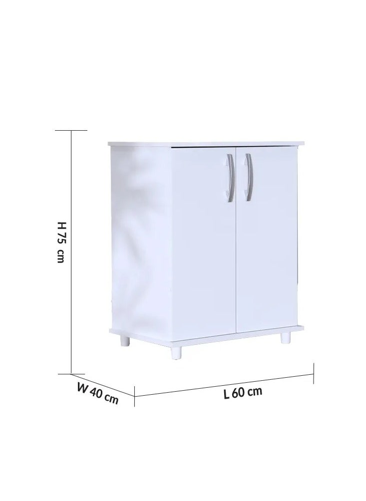 Absol Multipurpose 2 Door Cabinet Sturdy Home Kitchen Organiser SideboardModern Design Furniture for Dining Room Living Room Kitchen L60xW40xH75 cm - White - pzsku/Z00FB103B98BE017CC0C4Z/45/_/1702982250/2837ca5a-3d8d-4c23-9647-a81b396cbc86