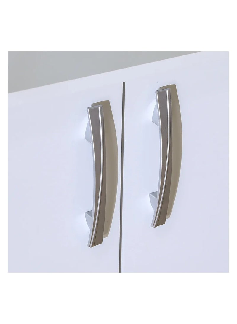 DANUBE HOME خزانة متعددة الأغراض ذات بابين من Absol، منظمة مطبخ منزلية متينة، خزانة جانبية، تصميم عصري، أثاث لغرفة الطعام وغرفة المعيشة والمطبخ، الطول 60 × العرض 40 × الارتفاع 75 سم - أبيض - Image 5