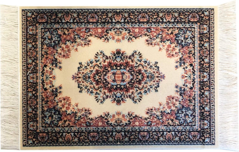 Inusitus Carpet Coasters, Set of 4 Turkish Rug Style Table Drink mats, Absorbent Kitchen and Dining Accessories, Spill & drip Protection, Rectangular - Image 5