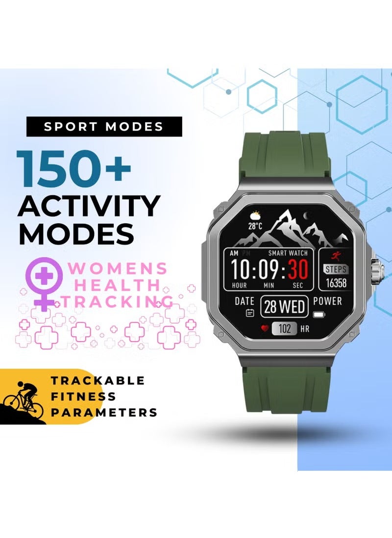 GRABIT - G-TRAX Smartwatch AMOLED Display & Bluetooth Calling features a 1.43” Super AMOLED display, Bluetooth calling, SOS calling, and AI voice assistant. With heart rate monitoring, sports modes, and 100+ watch faces, it’s perfect for fitness and daily use. A 400mAh battery offers 30-day standby, and the IP68 zinc alloy body ensures durability. Compatible with iPhone, Samsung, OnePlus, Xiaomi, Huawei, Google Pixel, and more. It comes in Metal Black with an extra stainless-steel strap. - Image 1
