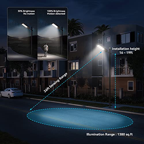 LANGY 200 W Led Solar Street Lights, 360 PCS LED High Lumes Solar Powered Street Lamp Outdoor,Dusk to Dawn Security Led Post Street Light - Image 3