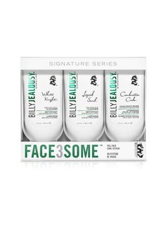 Billy Jealousy Billy Jealousy Face3Some Face Trio Vegan Mens Skin Care Kit with Travel Size Daily Facial Cleanser, Exfoliating Facial Cleanser and Face Moisturizer, Gentle Fresh Scent  - Image 1