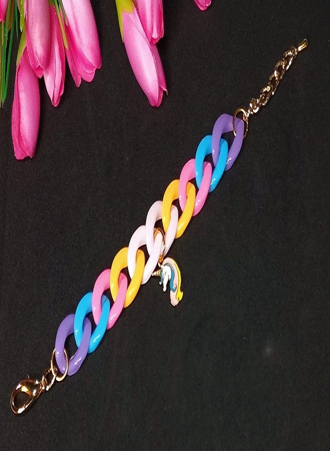 ANISHOP Kids Colourful Unicorn Adjustable Bracelet For Girls Unicorn Unicorn Gifts Multicolor - Image 2