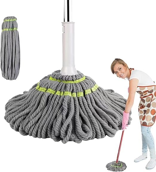 Flygon Microfiber Mop Self Wringing Easy Squeeze Twist Design for Wet Mopping Household Cleaning Tool for Tile Linoleum Laminate Floors Extendable Metal Handle - Image 1