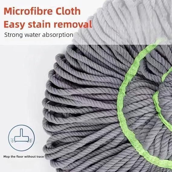 Flygon Microfiber Mop Self Wringing Easy Squeeze Twist Design for Wet Mopping Household Cleaning Tool for Tile Linoleum Laminate Floors Extendable Metal Handle - Image 3