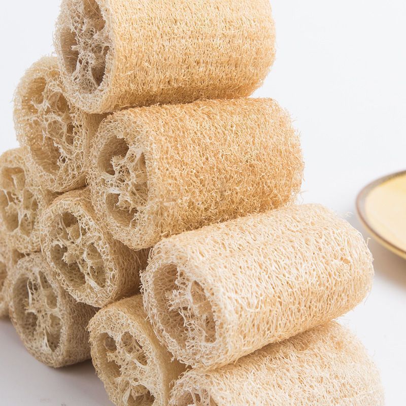 Generic Natural Loofah Dish Sponge Bath Strip Cleansing Pad "Primary color" hard melon cordless 