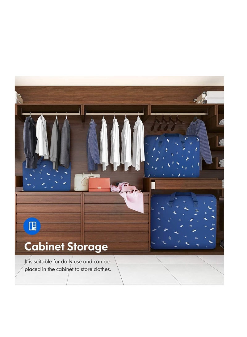DUNISO 3 Pcs Strong Storage Laundry Bags，Moving Storage Bags with Zipper and Handles，Reusable Waterproof and Dustproof Heavy Duty Organizer Bags，for Clothes, Bedding, Pants, Socks, Toys  - Image 5