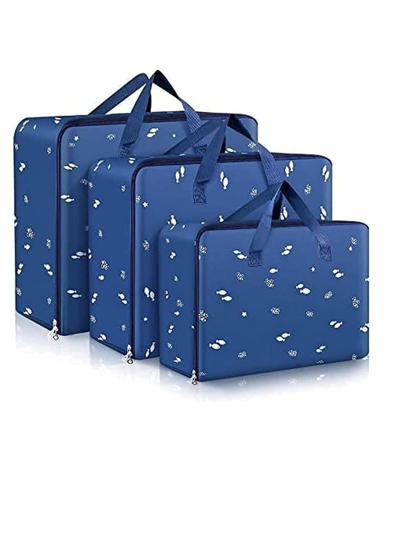 DUNISO 3 Pcs Strong Storage Laundry Bags，Moving Storage Bags with Zipper and Handles，Reusable Waterproof and Dustproof Heavy Duty Organizer Bags，for Clothes, Bedding, Pants, Socks, Toys  - Image 1