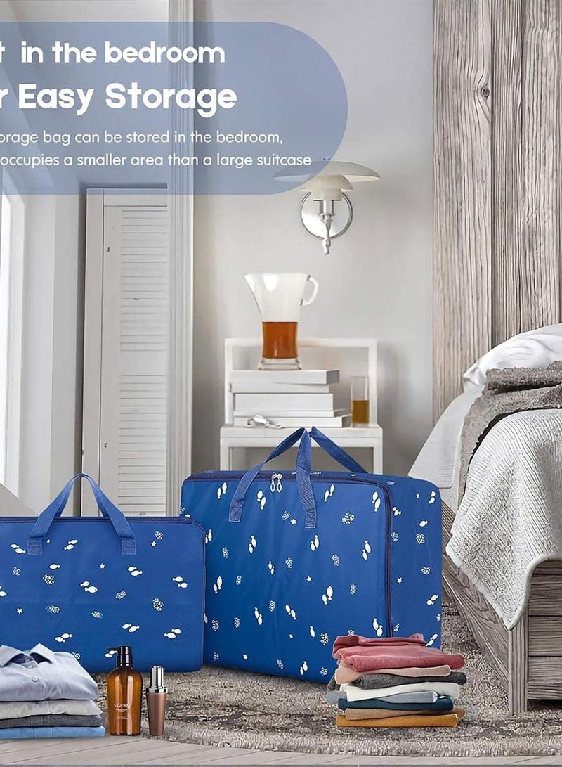 DUNISO 3 Pcs Strong Storage Laundry Bags，Moving Storage Bags with Zipper and Handles，Reusable Waterproof and Dustproof Heavy Duty Organizer Bags，for Clothes, Bedding, Pants, Socks, Toys  - Image 3