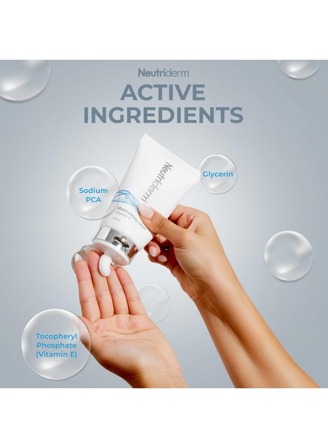 نيوتري ديرم لوشن نيوتريديرم المرطب، 4.2 أونصة | لوشن فيتامين هـ، لوشن للجسم ومرطب للوجه للنساء والرجال | كريم مرطب للوجه للتجاعيد والبشرة الجافة والمعرضة لحب الشباب والاحمرار والتهيج أو المتقدمة في السن - Image 3